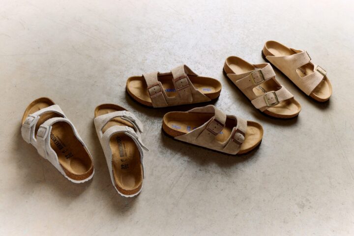 Three pairs of BIRKENSTOCK Arizonas in different neutral colourways.