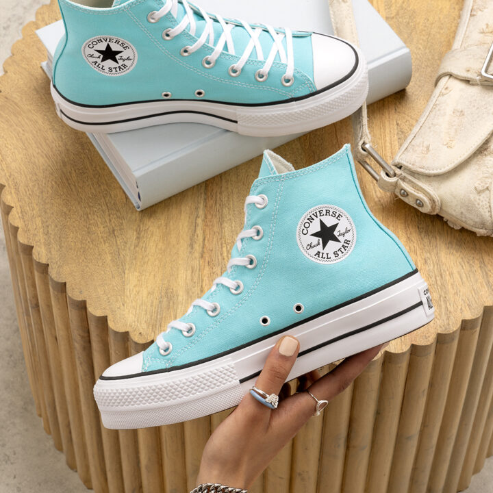 Blue Converse High Tops on Box