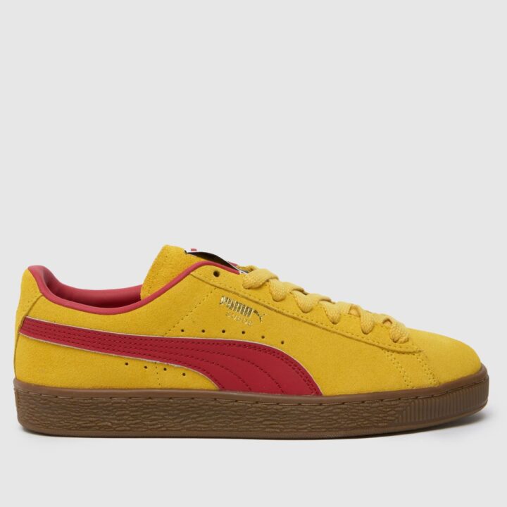 Yellow Puma Suede with Red Stripe