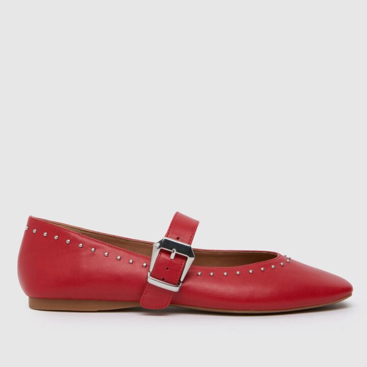 Lucy Studded Ballerina Shoes in Red from schuh