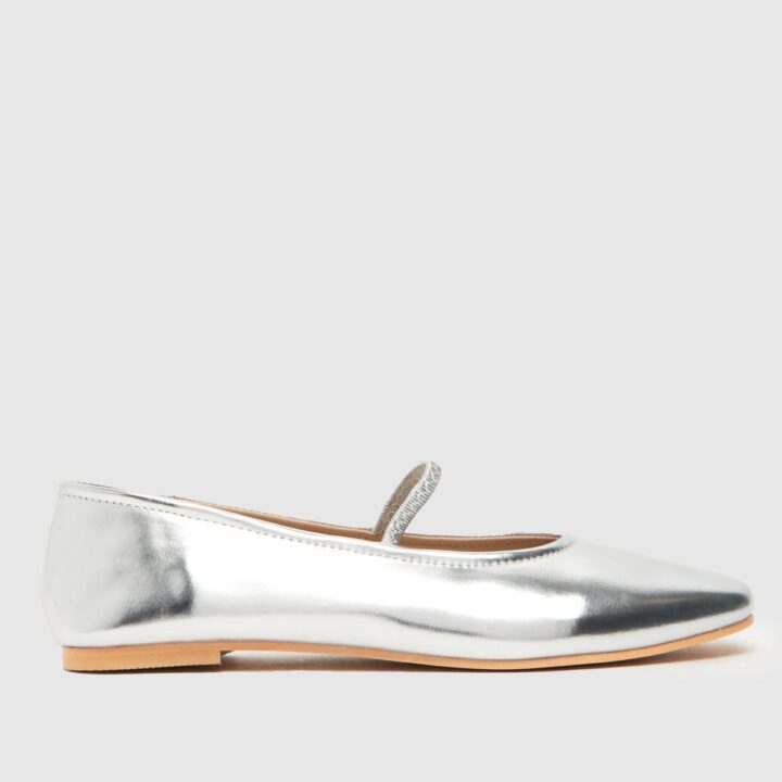 schuh louella mary jane ballet shoes in silver