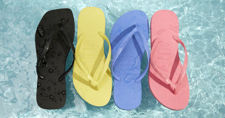 Havaianas Multicoloured flip flops in a pool