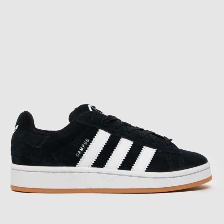 Kids Black and White adidas Campus trainer