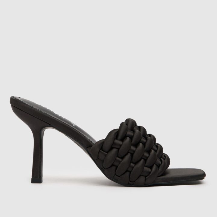 schuh shaya satin weave mule black