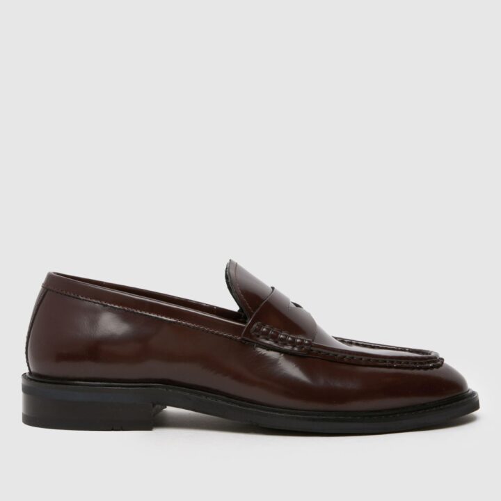 rhodes leather loafer shoes in burgundy
