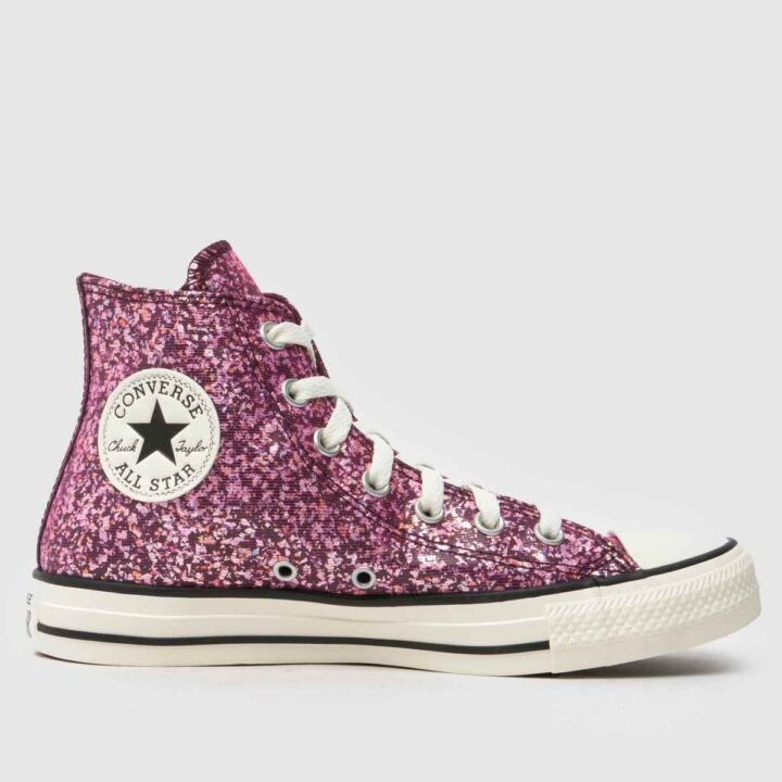 Converse All Star Hi in Pink Glitter