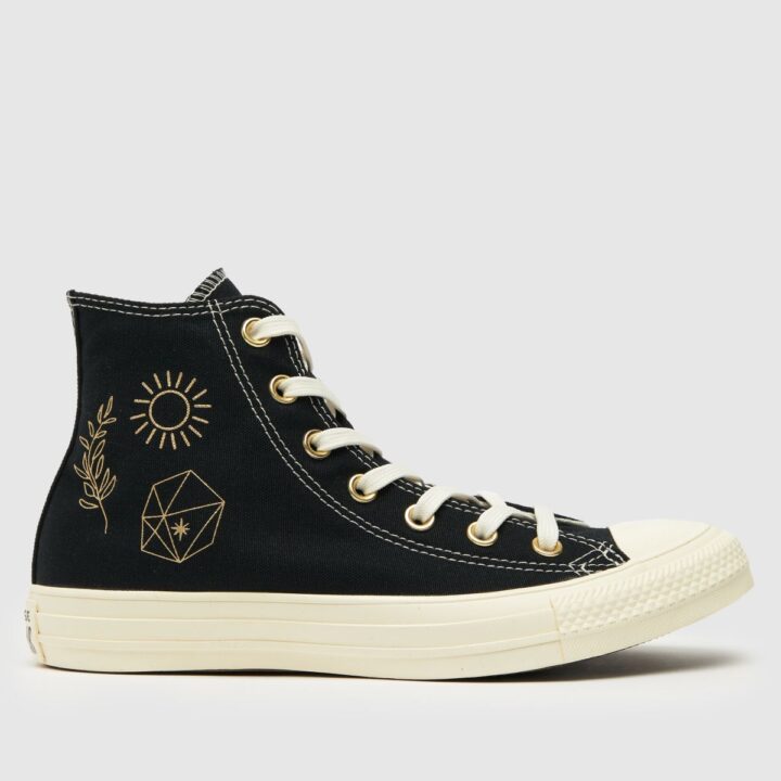 Converse All Star Hi in Black and Gold