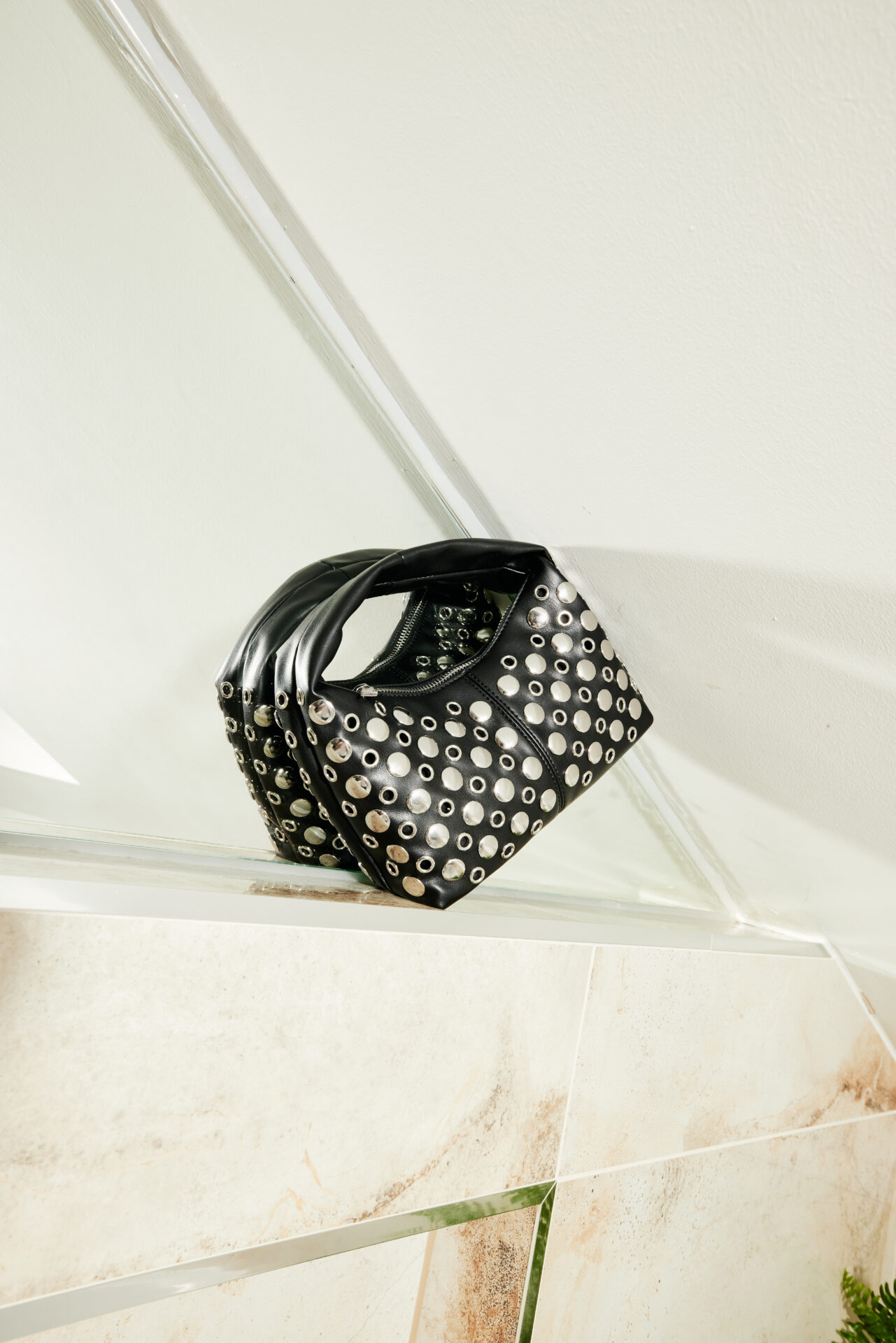 The schuh Jazmin Studded Bag in black.